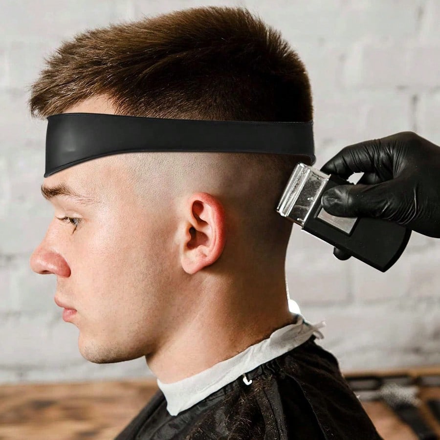 Men's Red Silicone Haircut Guide- Flexible, Bendable Haircut Guide Suitable For DIY Home And Travel Use, Soft Grip Hair Styling Tool