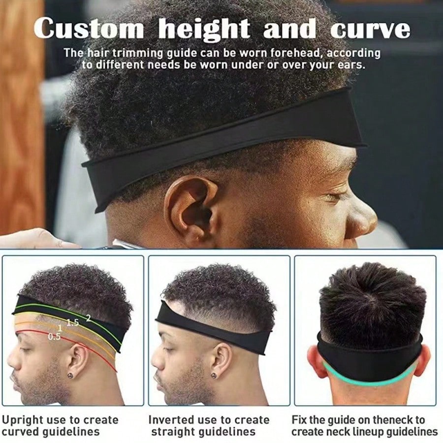 Men's Red Silicone Haircut Guide- Flexible, Bendable Haircut Guide Suitable For DIY Home And Travel Use, Soft Grip Hair Styling Tool