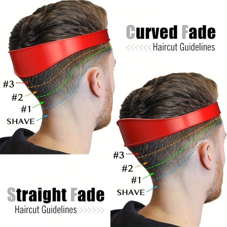 Men's Red Silicone Haircut Guide- Flexible, Bendable Haircut Guide Suitable For DIY Home And Travel Use, Soft Grip Hair Styling Tool