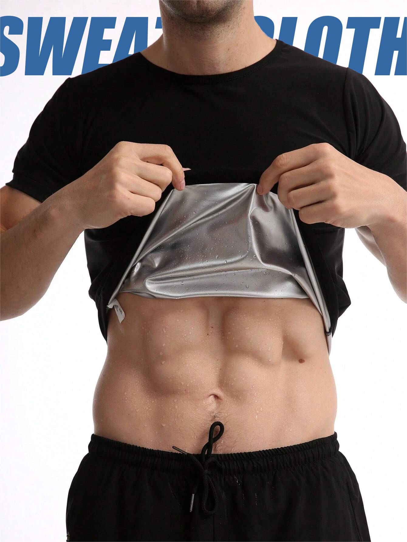 Men's Sweat-Wicking Short Sleeve T-Shirt For Sauna, Workout, Lumbar Girdles For Belly Slimming Corset Spring Sports Fall