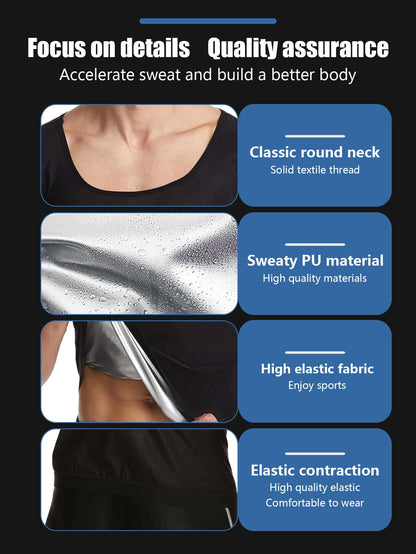 Men's Sweat-Wicking Short Sleeve T-Shirt For Sauna, Workout, Lumbar Girdles For Belly Slimming Corset Spring Sports Fall