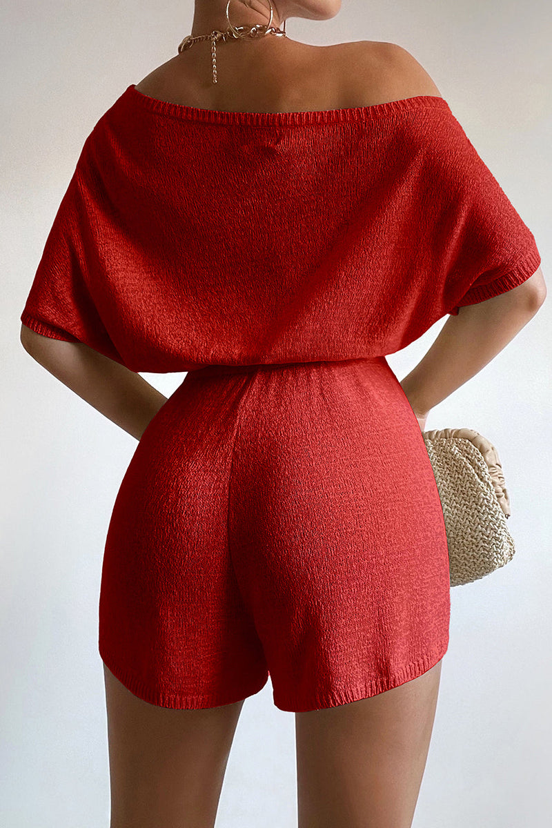 Miami Knit Romper - Red - SHOPJAUS - JAUS