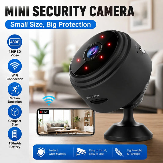 Mini WiFi Camera HD Portable Mobile Detection Compact Wireless Indoor Video Recorder Portable Installation Rechargeable Battery Home Small Monitor