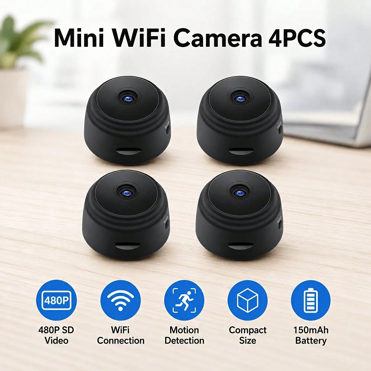 Mini WiFi Camera HD Portable Mobile Detection Compact Wireless Indoor Video Recorder Portable Installation Rechargeable Battery Home Small Monitor