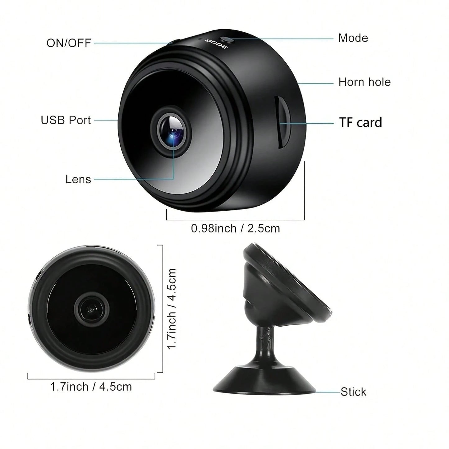 Mini WiFi Camera HD Portable Mobile Detection Compact Wireless Indoor Video Recorder Portable Installation Rechargeable Battery Home Small Monitor