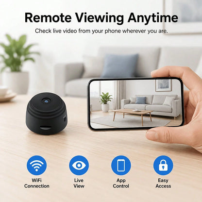 Mini WiFi Camera HD Portable Mobile Detection Compact Wireless Indoor Video Recorder Portable Installation Rechargeable Battery Home Small Monitor