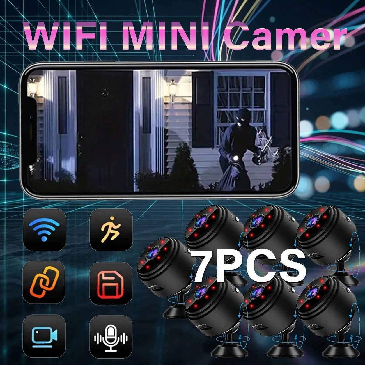Mini WiFi Camera HD Portable Mobile Detection Compact Wireless Indoor Video Recorder Portable Installation Rechargeable Battery Home Small Monitor