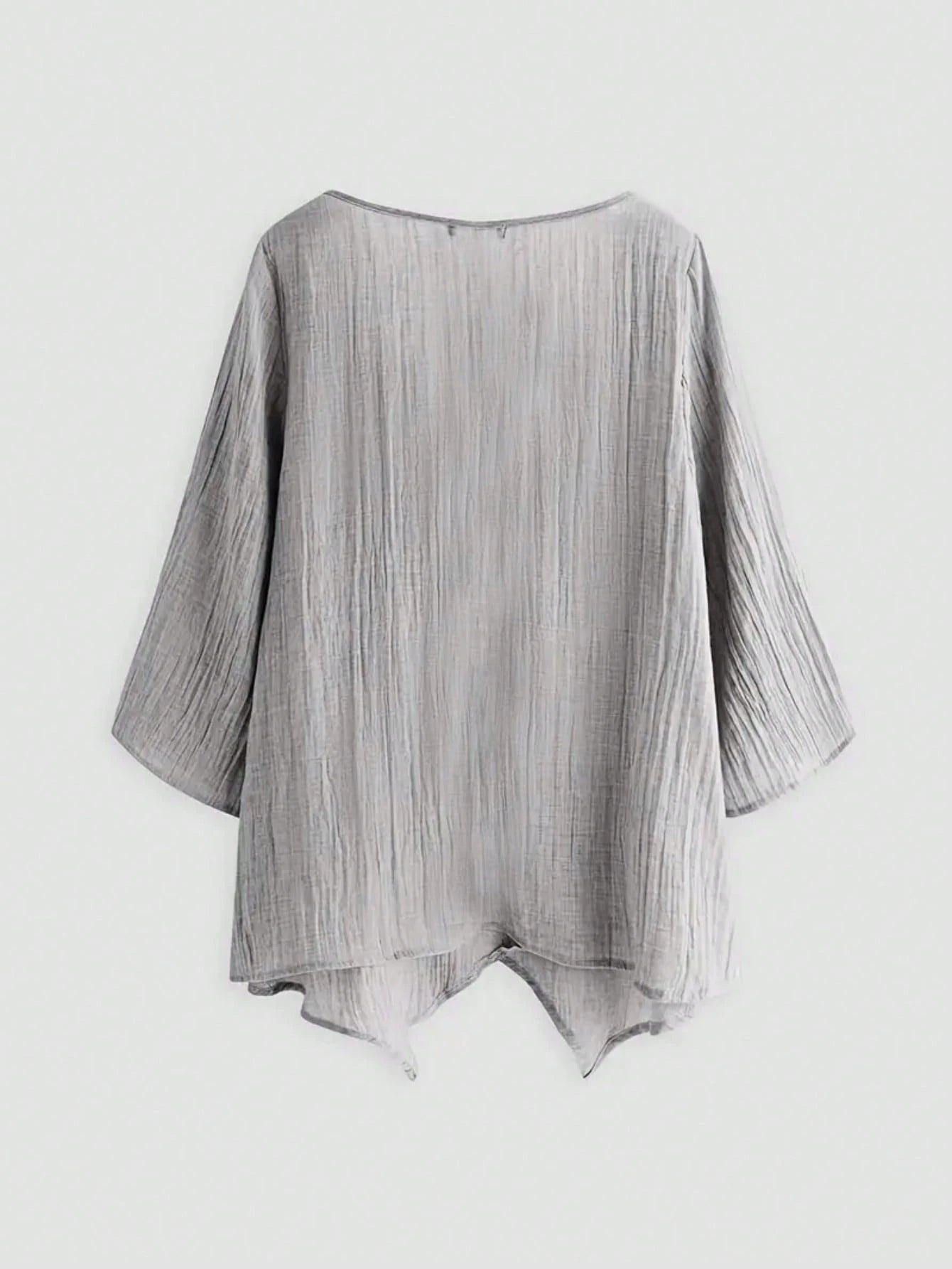Minimalist Floral Embroidery Plus Size Women Shirt