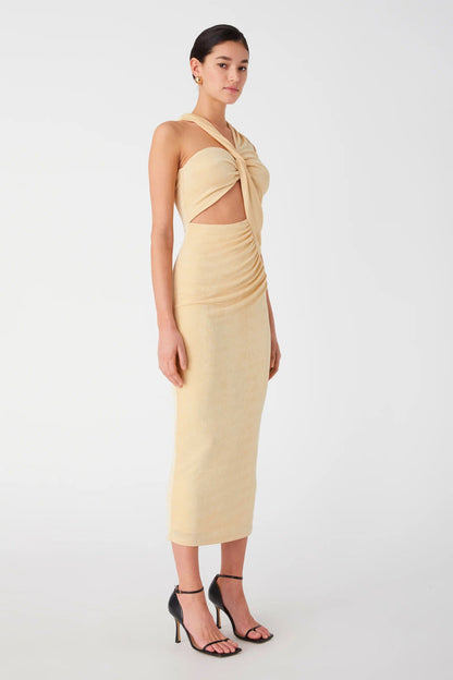 Misha Graciela Midi Dress - Lemon Drop - SHOPJAUS - JAUS