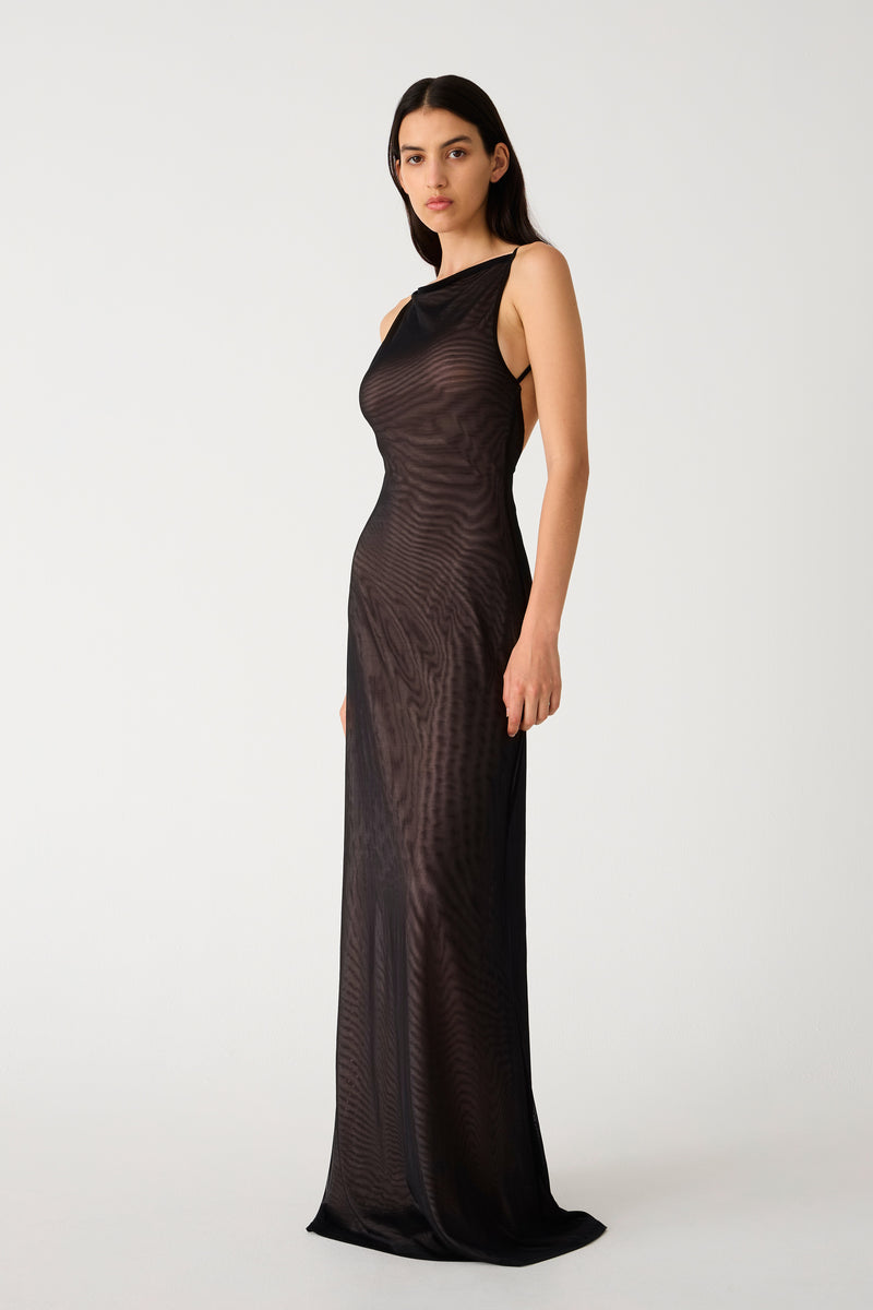 Misha Nina Mesh Gown - Black - SHOPJAUS - JAUS