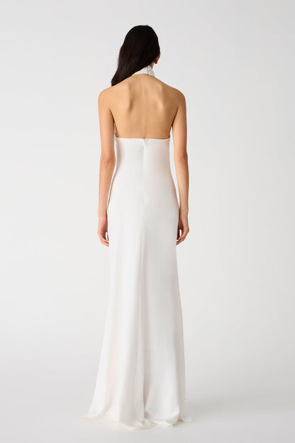 Misha Teresa Satin Gown - Ivory - SHOPJAUS - JAUS