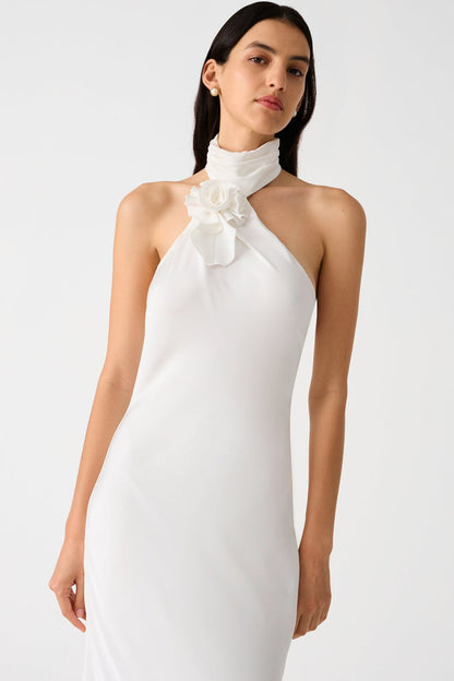 Misha Teresa Satin Gown - Ivory - SHOPJAUS - JAUS