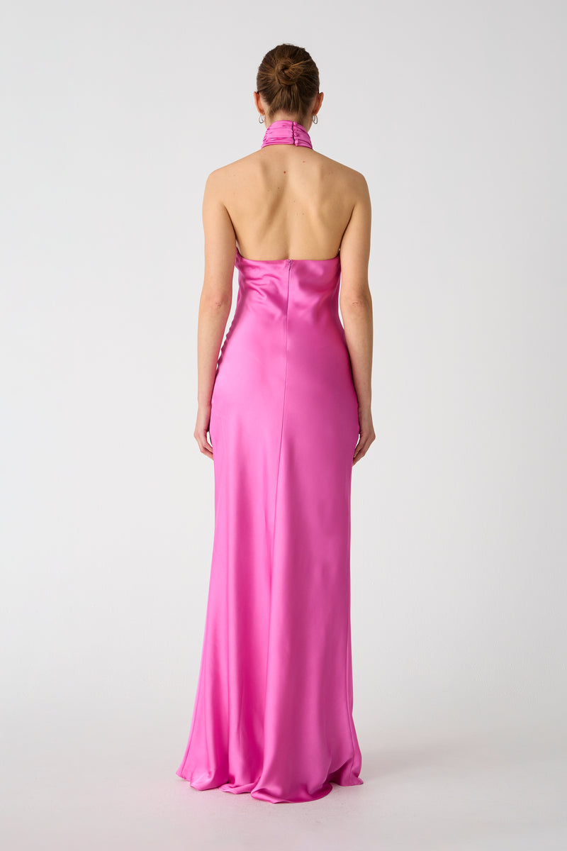 Misha Teresa Satin Gown - Purple Rose - SHOPJAUS - JAUS