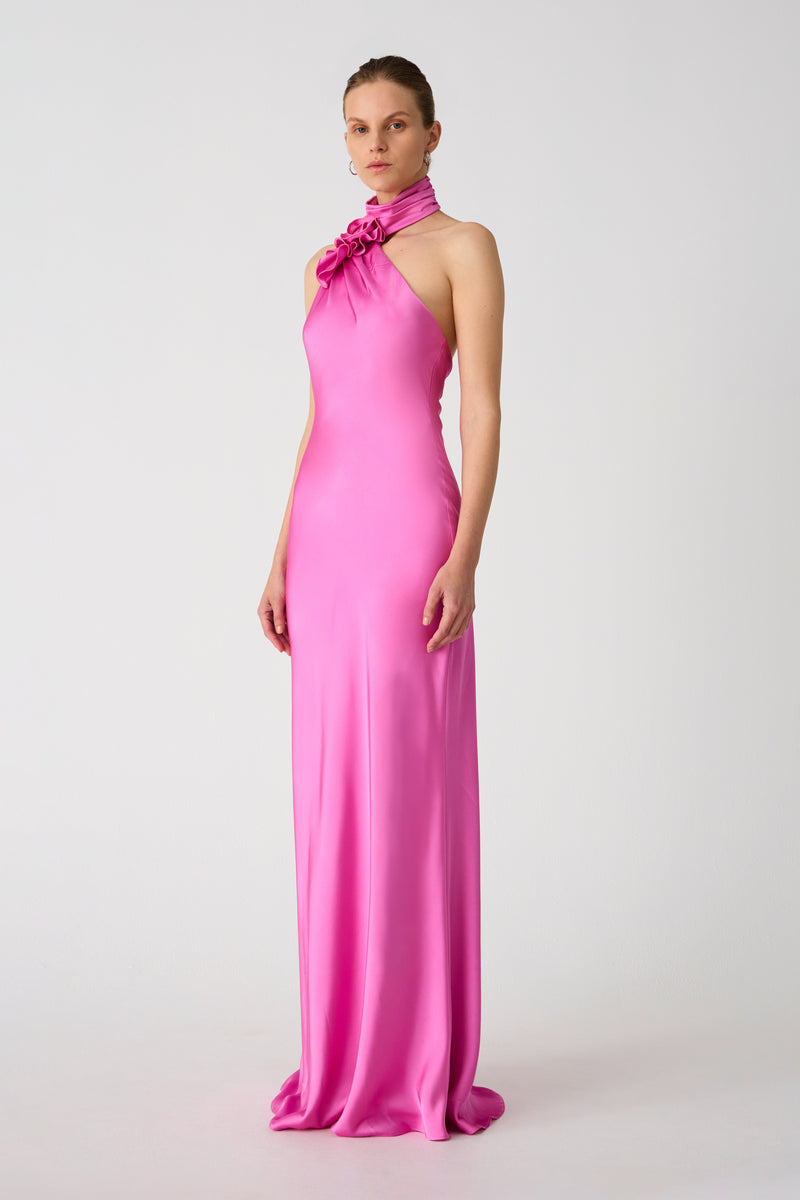 Misha Teresa Satin Gown - Purple Rose - SHOPJAUS - JAUS