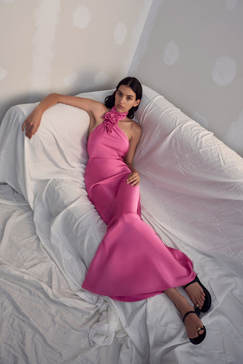 Misha Teresa Satin Gown - Purple Rose - SHOPJAUS - JAUS