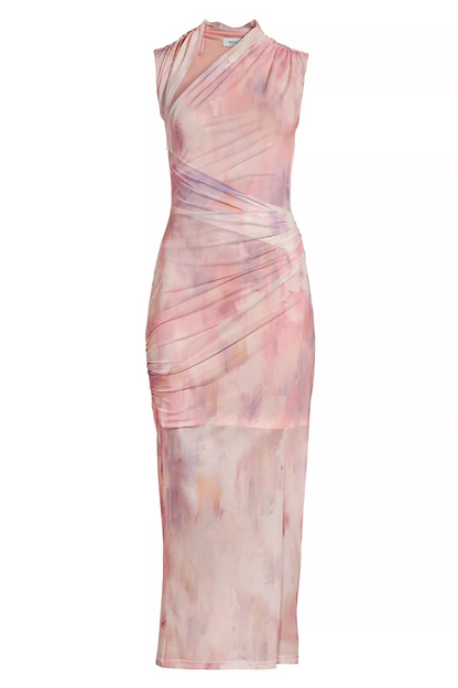 Misha Tillie Mesh Midi Dress - Waterlily Print - SHOPJAUS - JAUS