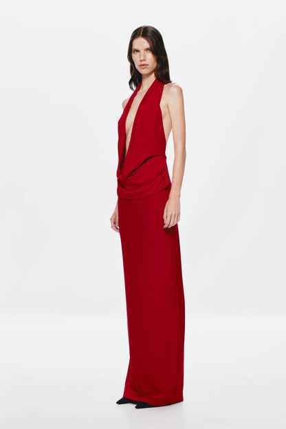 Misha Vanessa Jersey Maxi Dress - Cherry