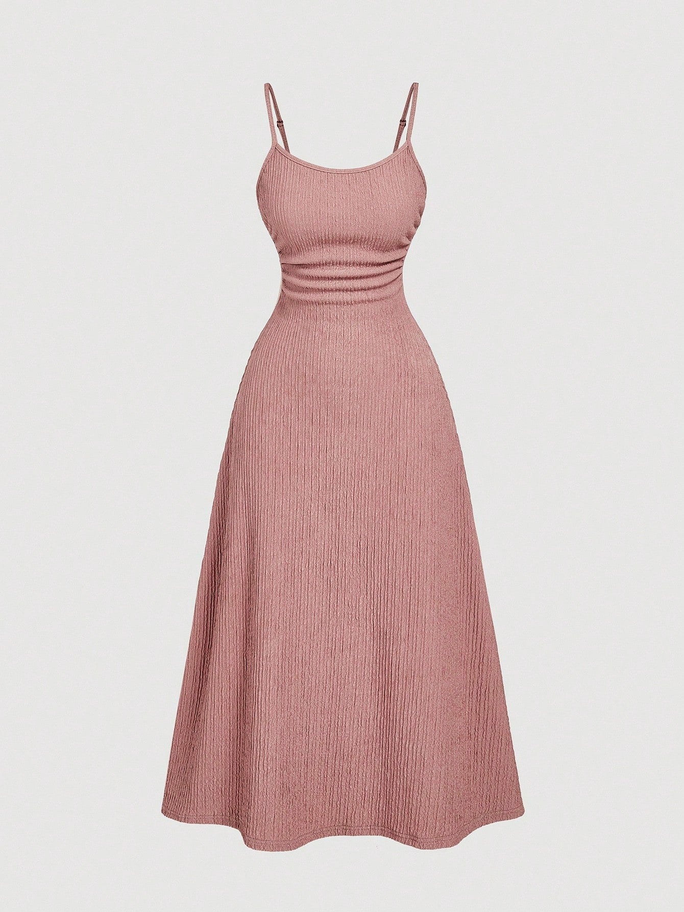 MOD Lotus Root Pink Simple Versatile Romantic Pleated Slip Dress For Women