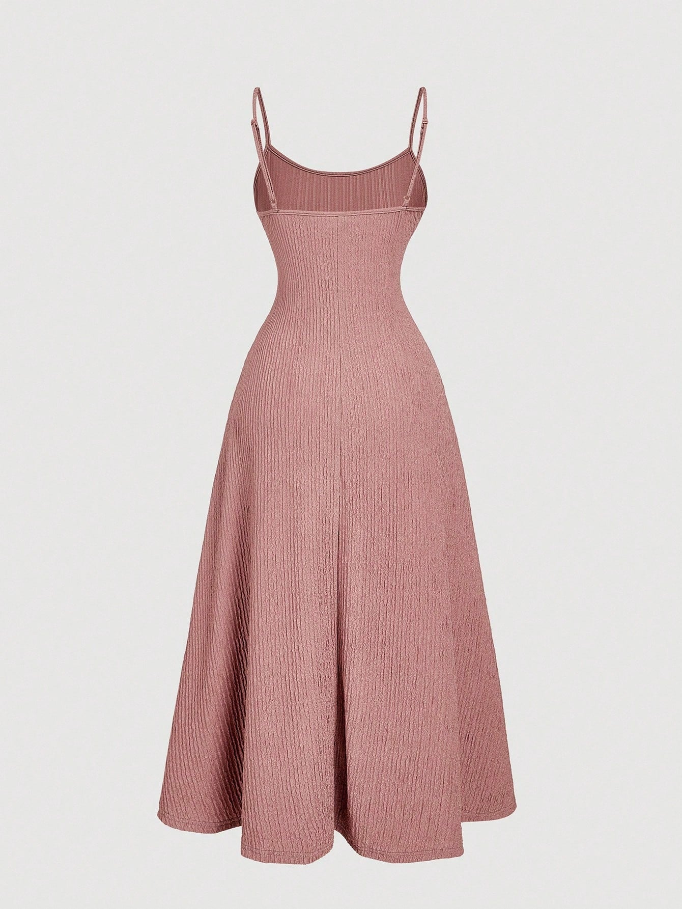 MOD Lotus Root Pink Simple Versatile Romantic Pleated Slip Dress For Women