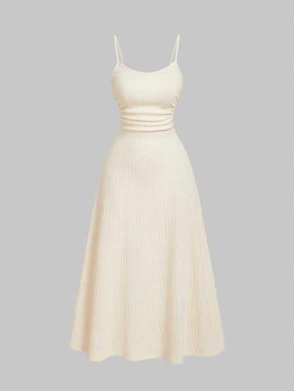 MOD Lotus Root Pink Simple Versatile Romantic Pleated Slip Dress For Women