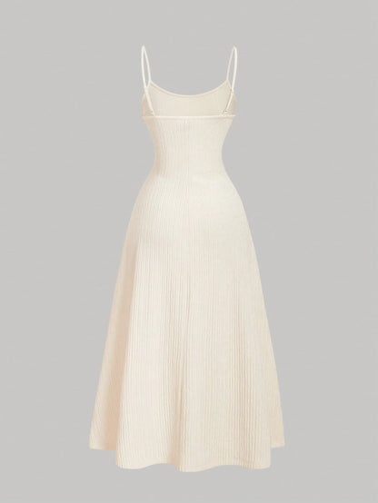 MOD Lotus Root Pink Simple Versatile Romantic Pleated Slip Dress For Women
