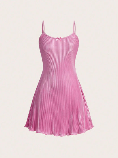 MOD Pleated Suspender Pink Sundress,Pastel Dresses For Women
