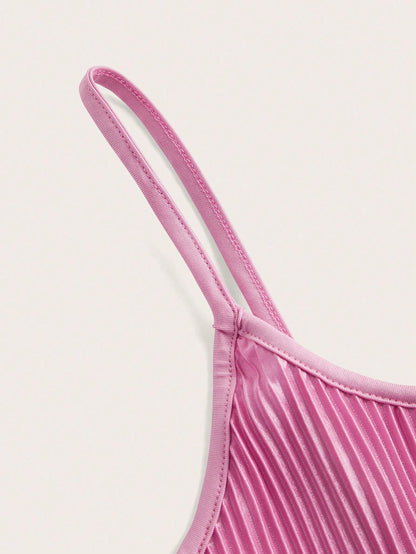 MOD Pleated Suspender Pink Sundress,Pastel Dresses For Women