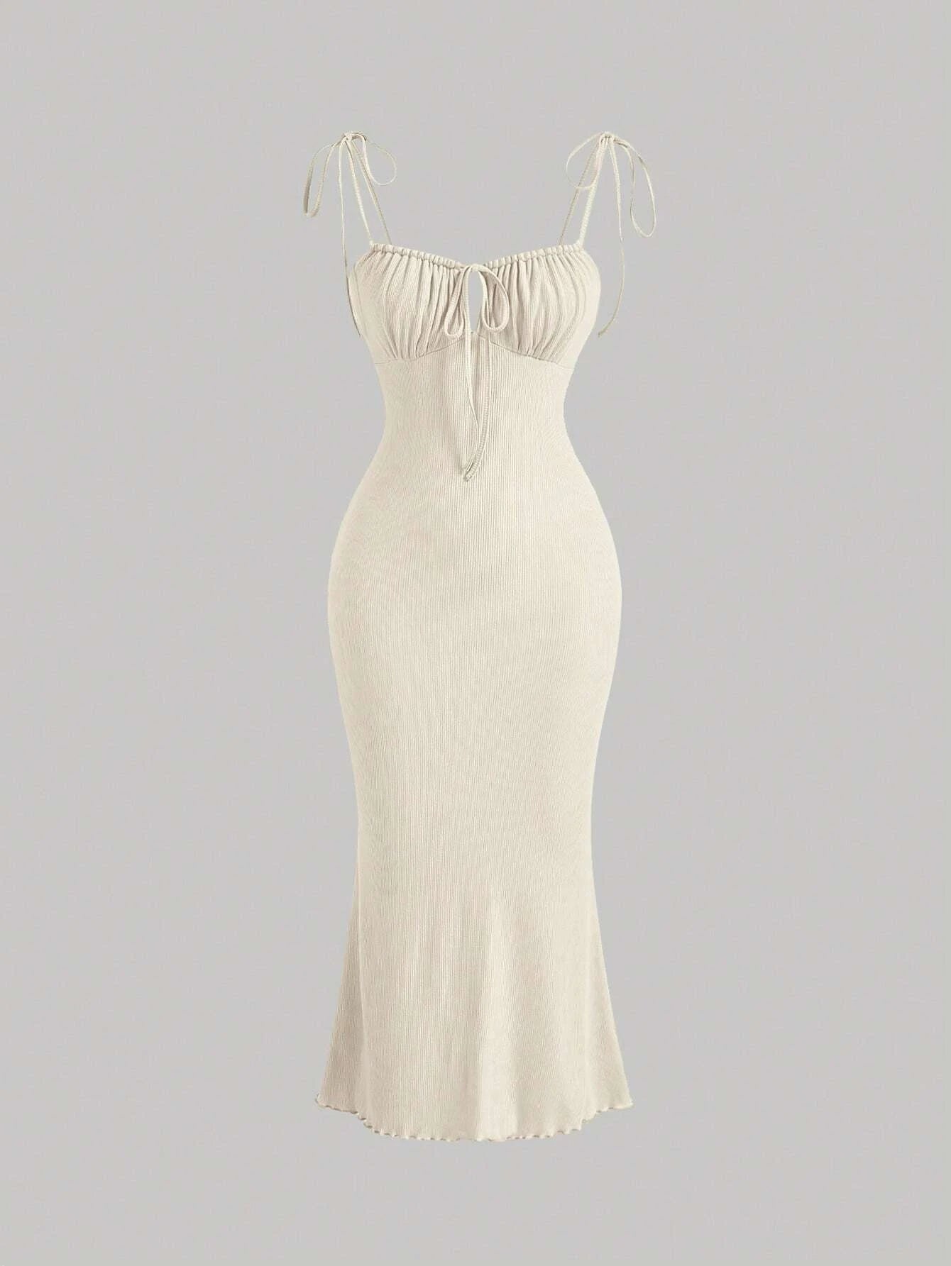 MOD Ruched Bust Tie Shoulder Cami Dress,Pastel Dresses For Women, Wedding Guest Dress