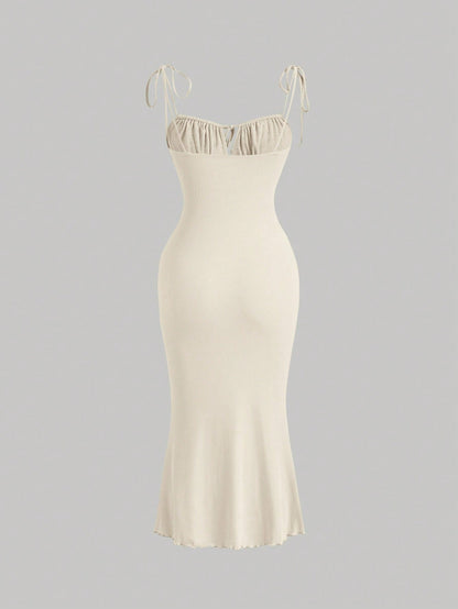 MOD Ruched Bust Tie Shoulder Cami Dress,Pastel Dresses For Women, Wedding Guest Dress
