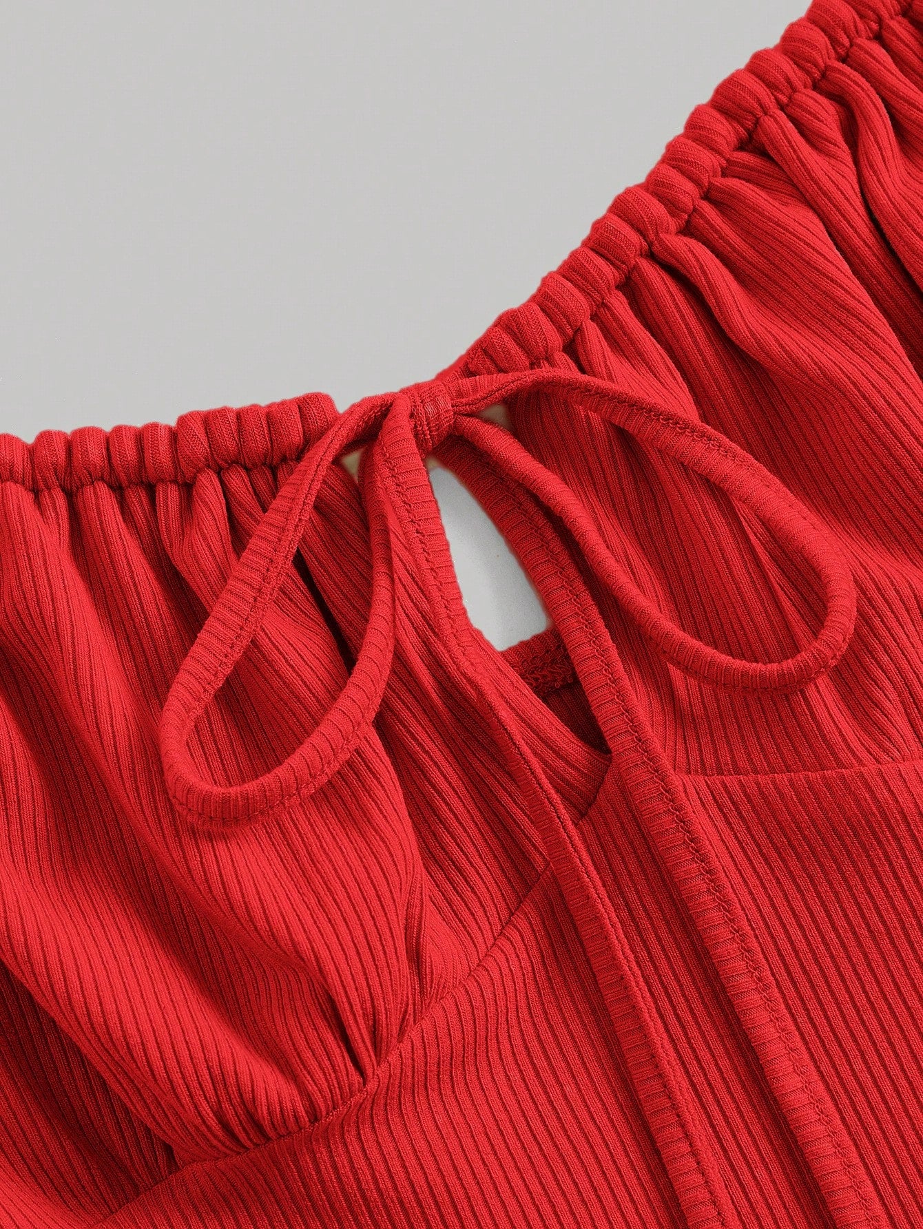 MOD Tie Shoulder Ruched Bust Mermaid Hem Cami Dress