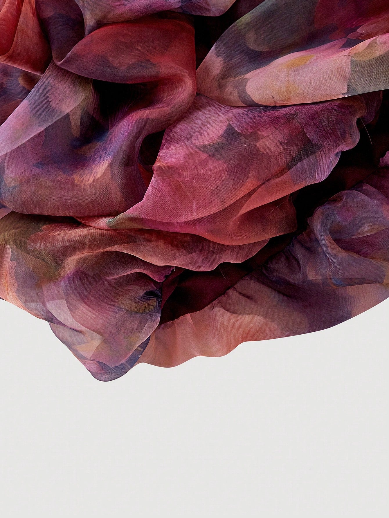 MOD Women's Dark Purple Floral Organza Mini Dress,Summer Elegant Ruched Bubble Hem Corset Dress,Unique Fantasy Graduation Guest Party Night Out Dress