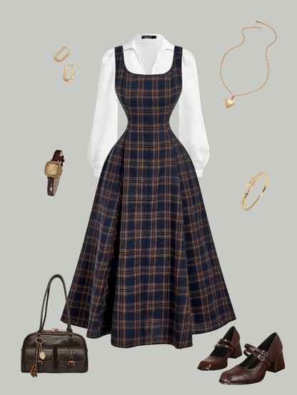 MOD Women's Elegant Navy Blue Summer Square Neck Sleeveless A Line Midi Dress,Denim Effect Slim Backless Tea Party Wedding Guest Formal Long Dresses