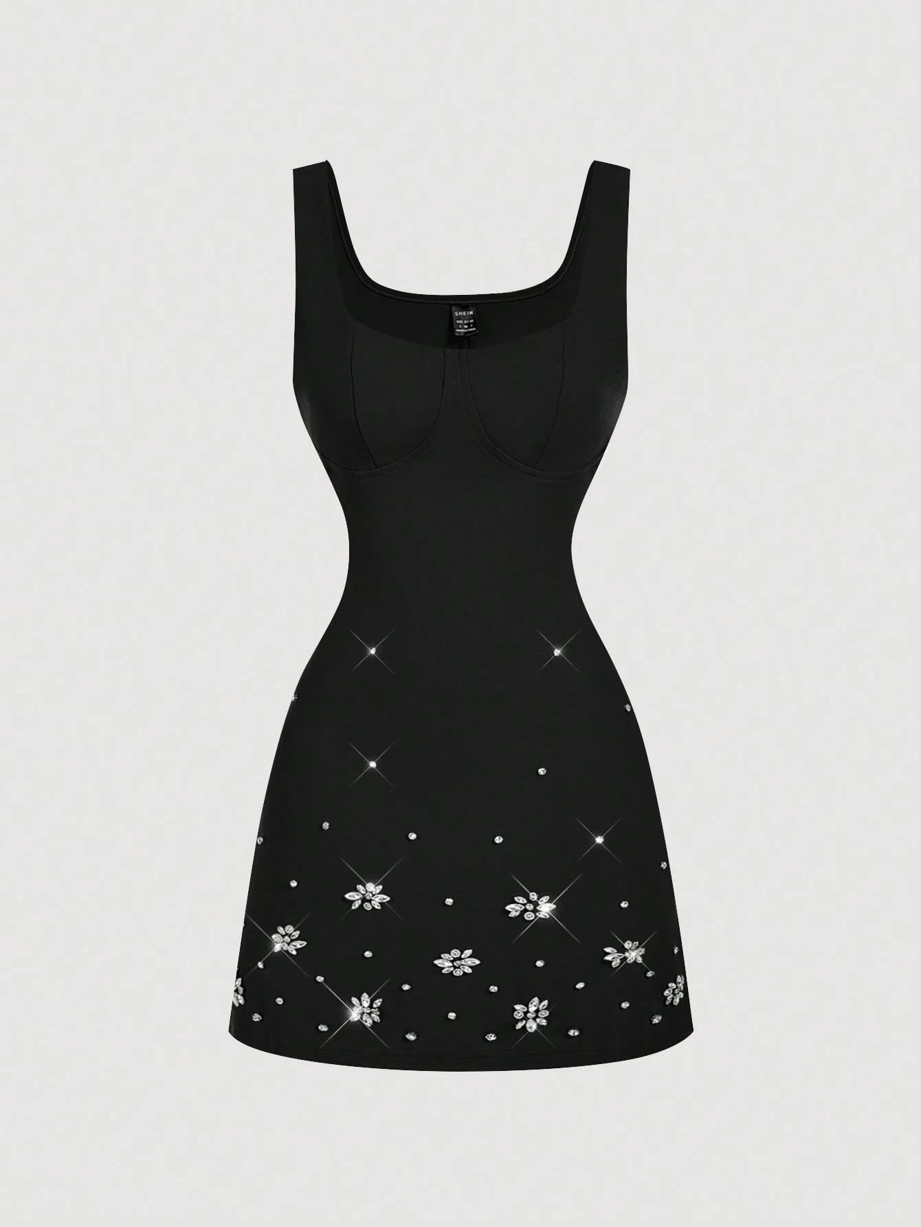 MOD Women's Elegant Soft Pink Rhinestone Sleeveless Bodycon Mini Dress,Summer Holiday Birthday Party Cocktail Wedding Guest Evening Gathering Dress