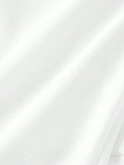 MOD Women's Elegant White And Black Bow Mermaid Midi Dress,Summer Sleeveless Ruffle Hem Slim Fit Wedding Guest Dress With Draped Collar Contrast Trim