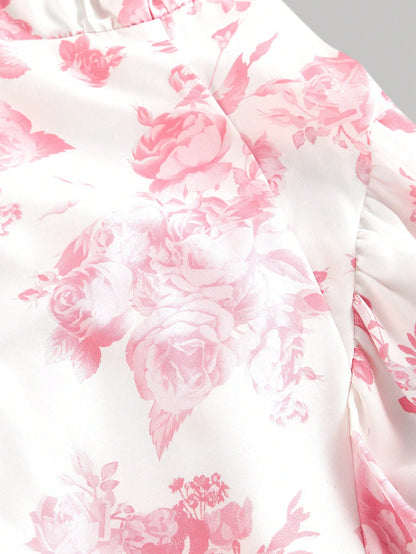 MOD Women's Romantic Floral Print Halter Mid-Length Dress Vintage, Wedding Guest Dress