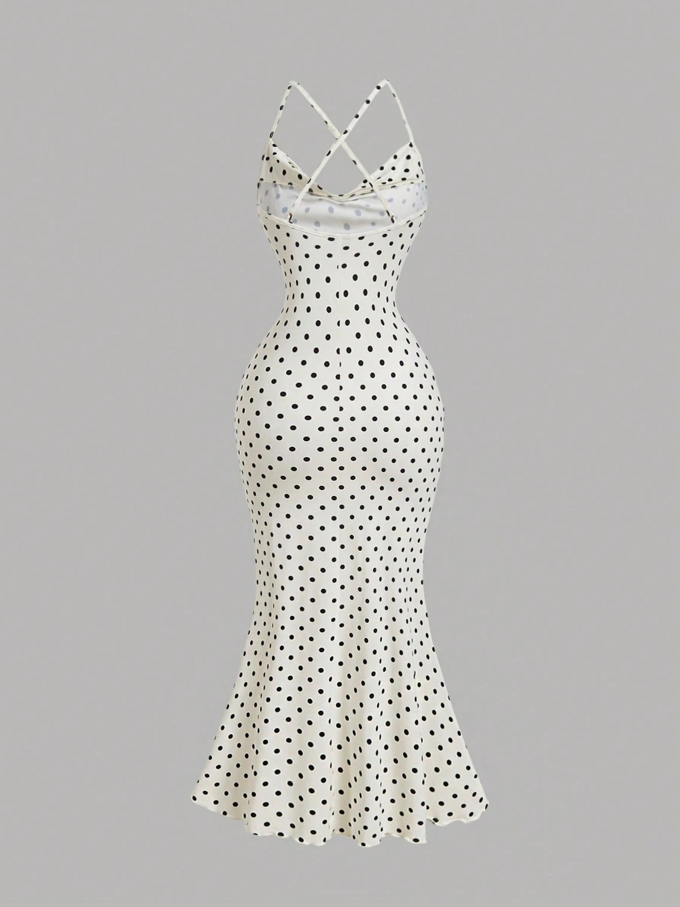 MOD Women's Swing Collar Brown And White Bodycon Fishtail Skirt,Summer,Elegant Sexy,Party Boho Beach Vacation Frenchy Dress Outfit For Ladies