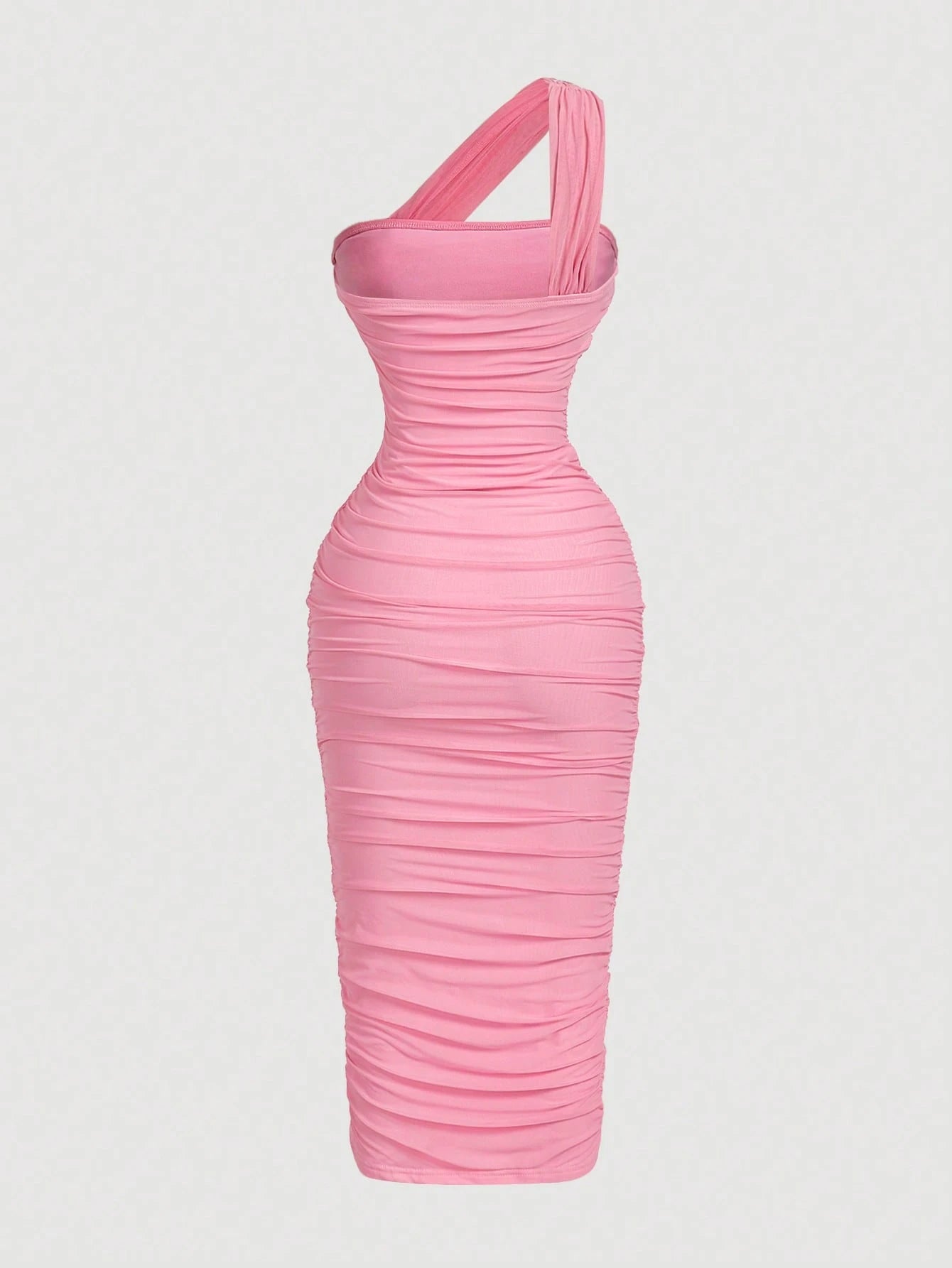 MOD Women's Vintage Asymmetric Ruffle Sleeveless Dress,Pink Dress