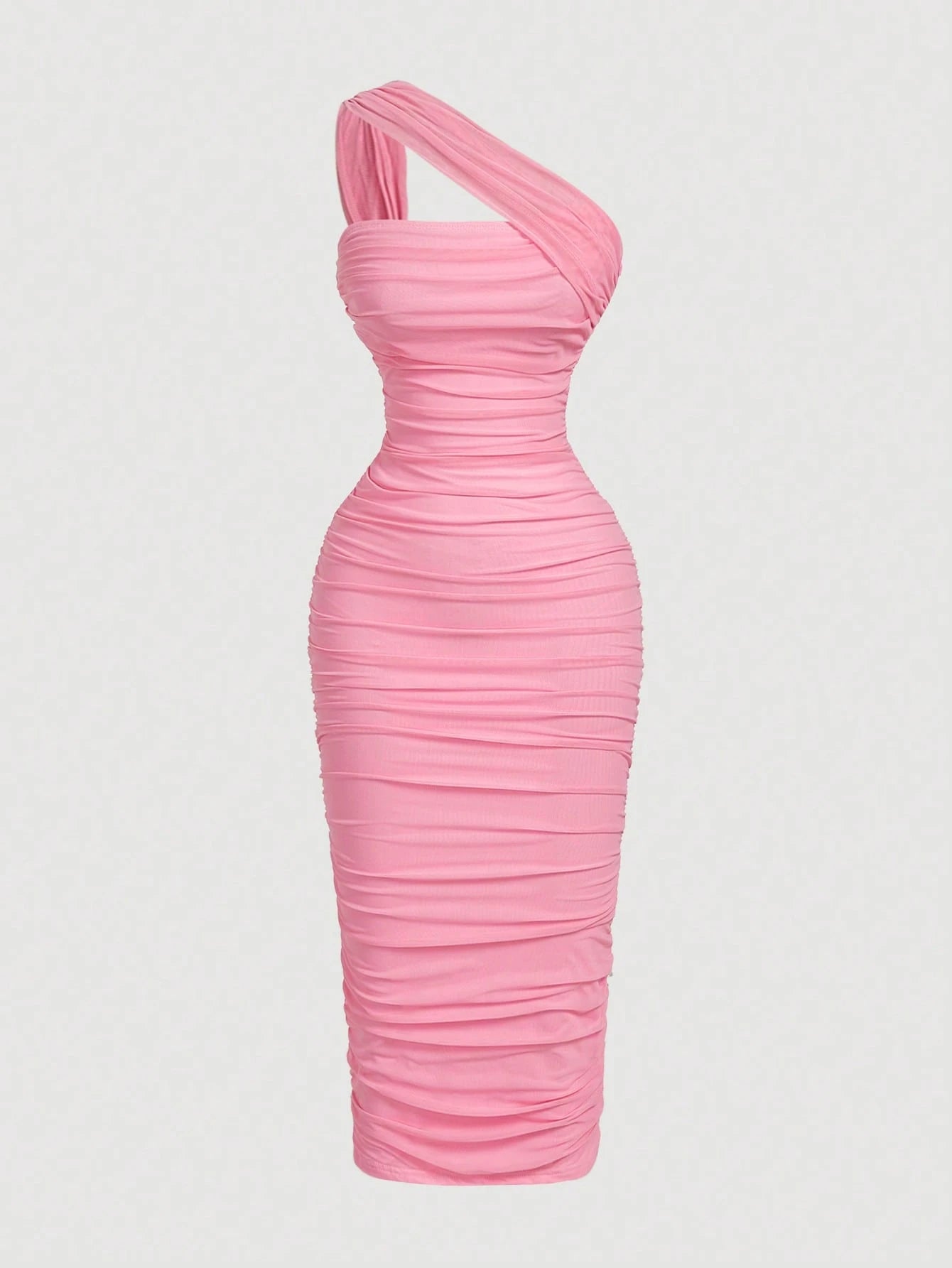 MOD Women's Vintage Asymmetric Ruffle Sleeveless Dress,Pink Dress