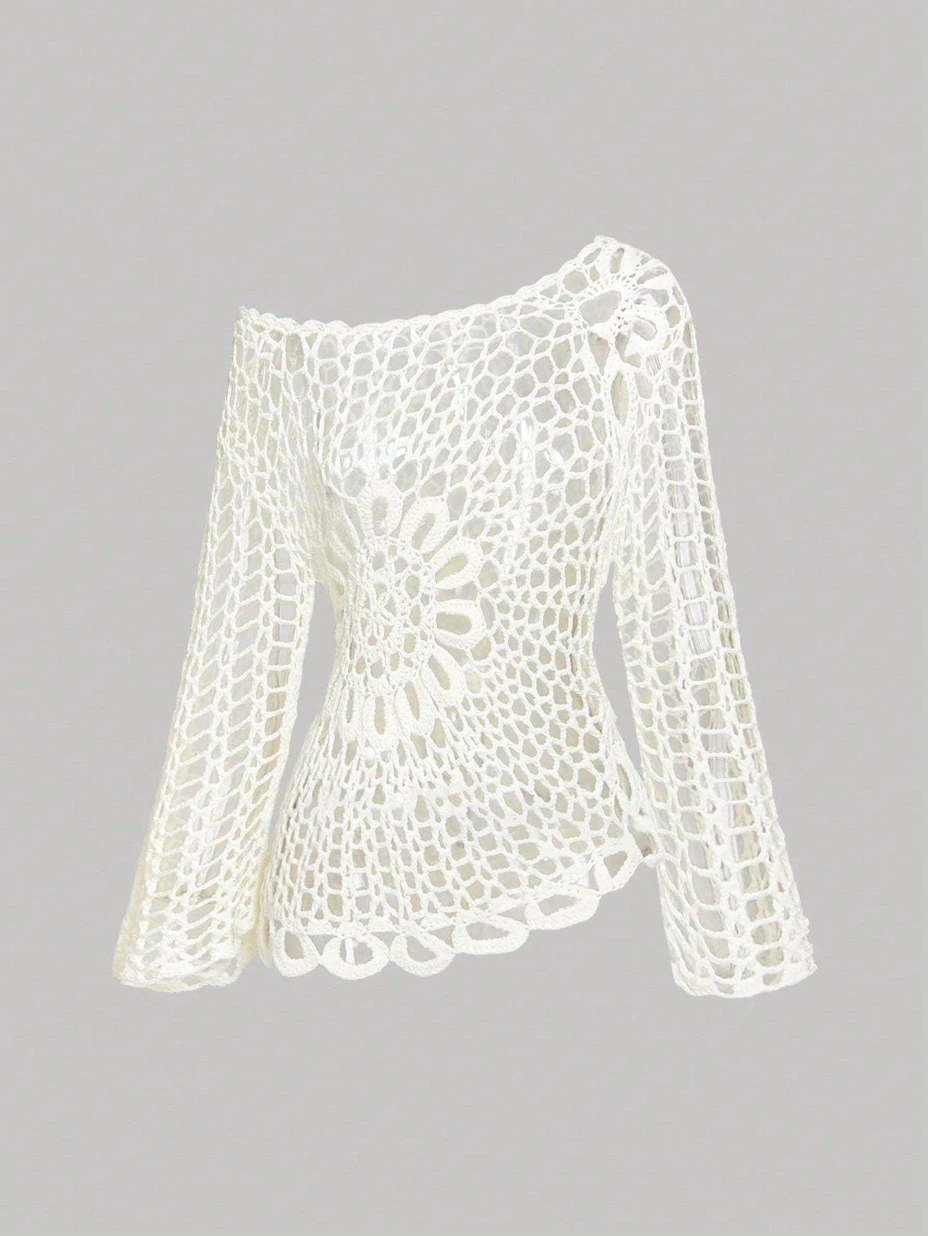 MOD Women White Crochet Beach Cover Up Country Concert Tops