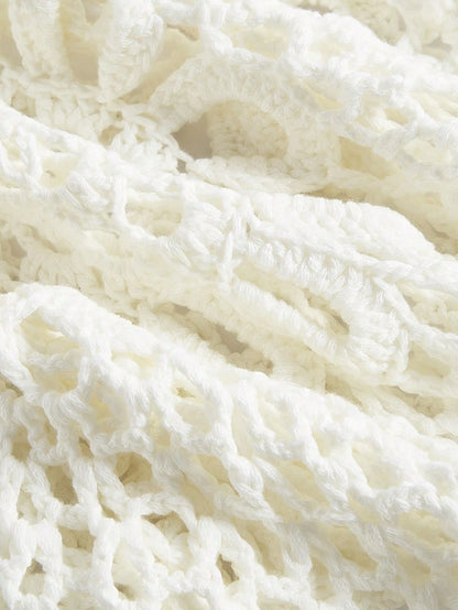 MOD Women White Crochet Beach Cover Up Country Concert Tops