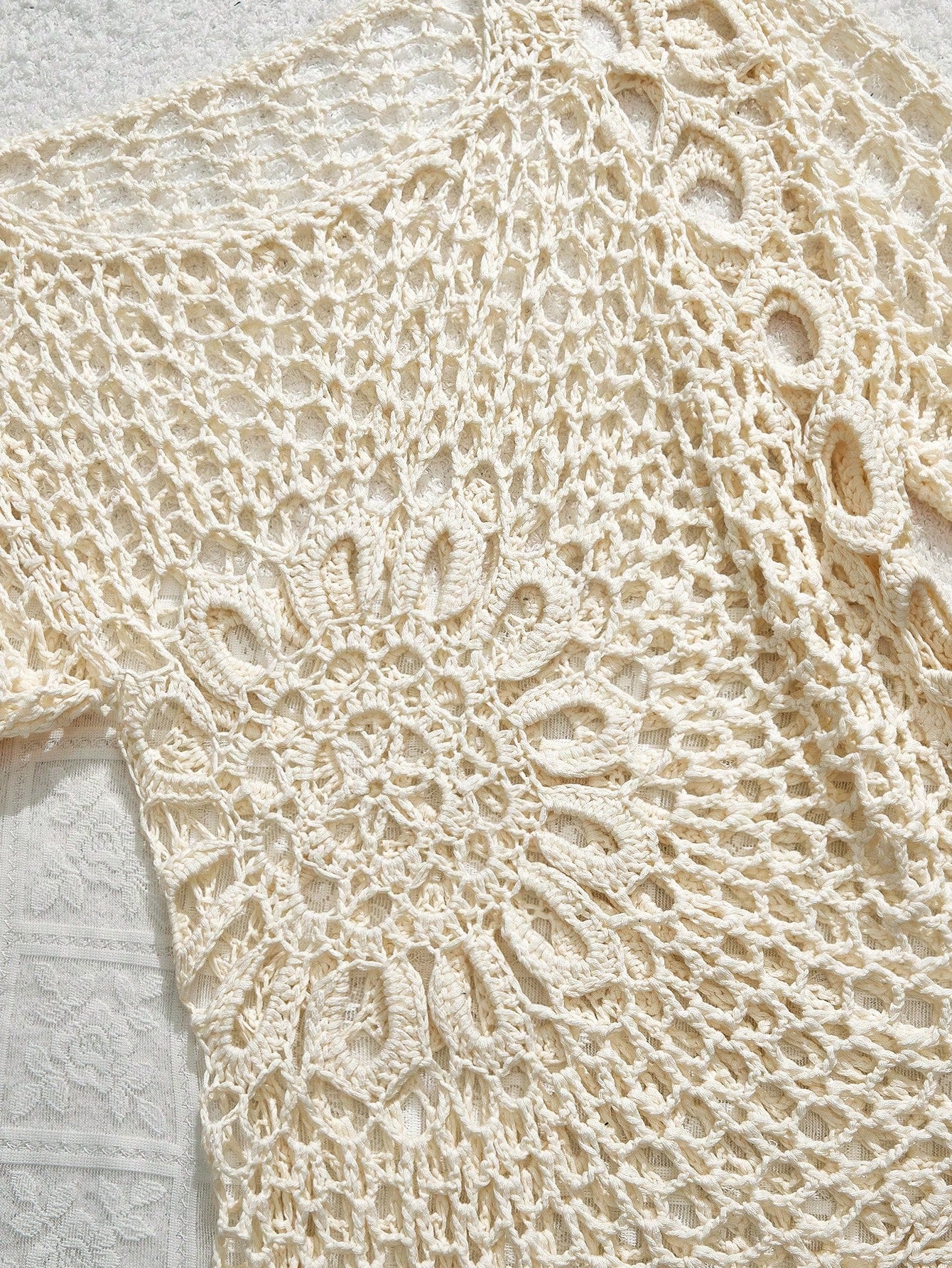 MOD Women White Crochet Beach Cover Up Country Concert Tops