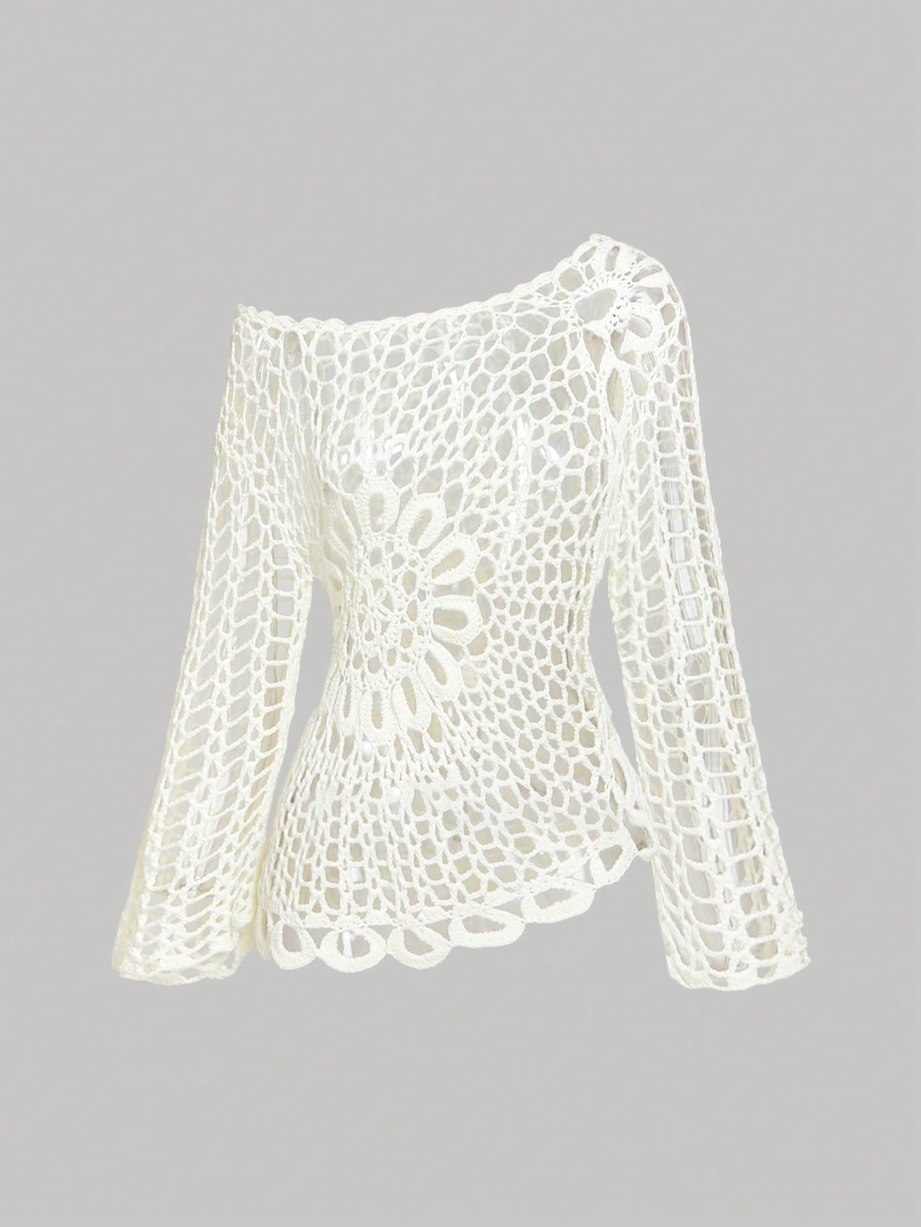 MOD Women White Crochet Beach Cover Up Country Concert Tops