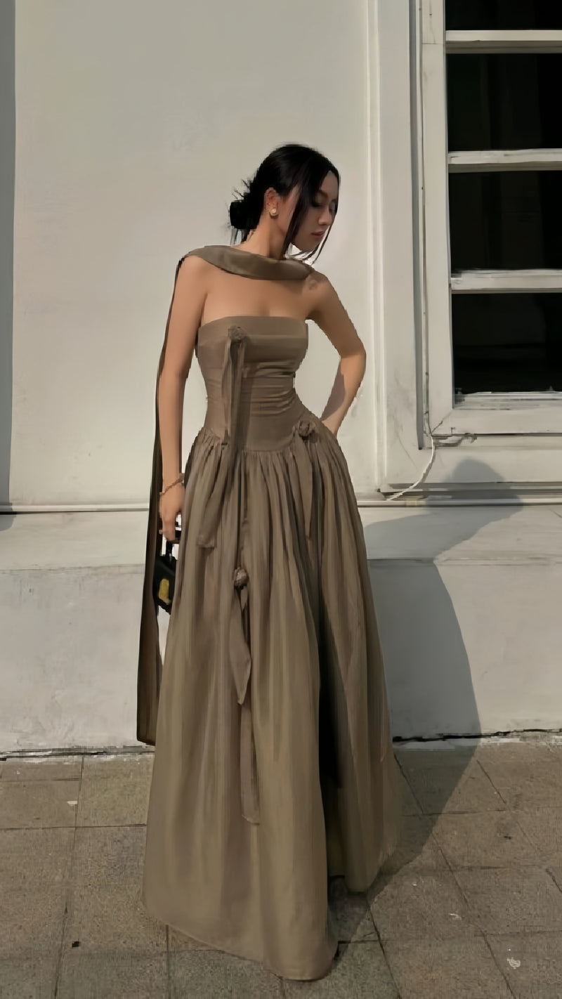 Modern Strapless A-line Party Dress Casual Prom Dresses,AST2171