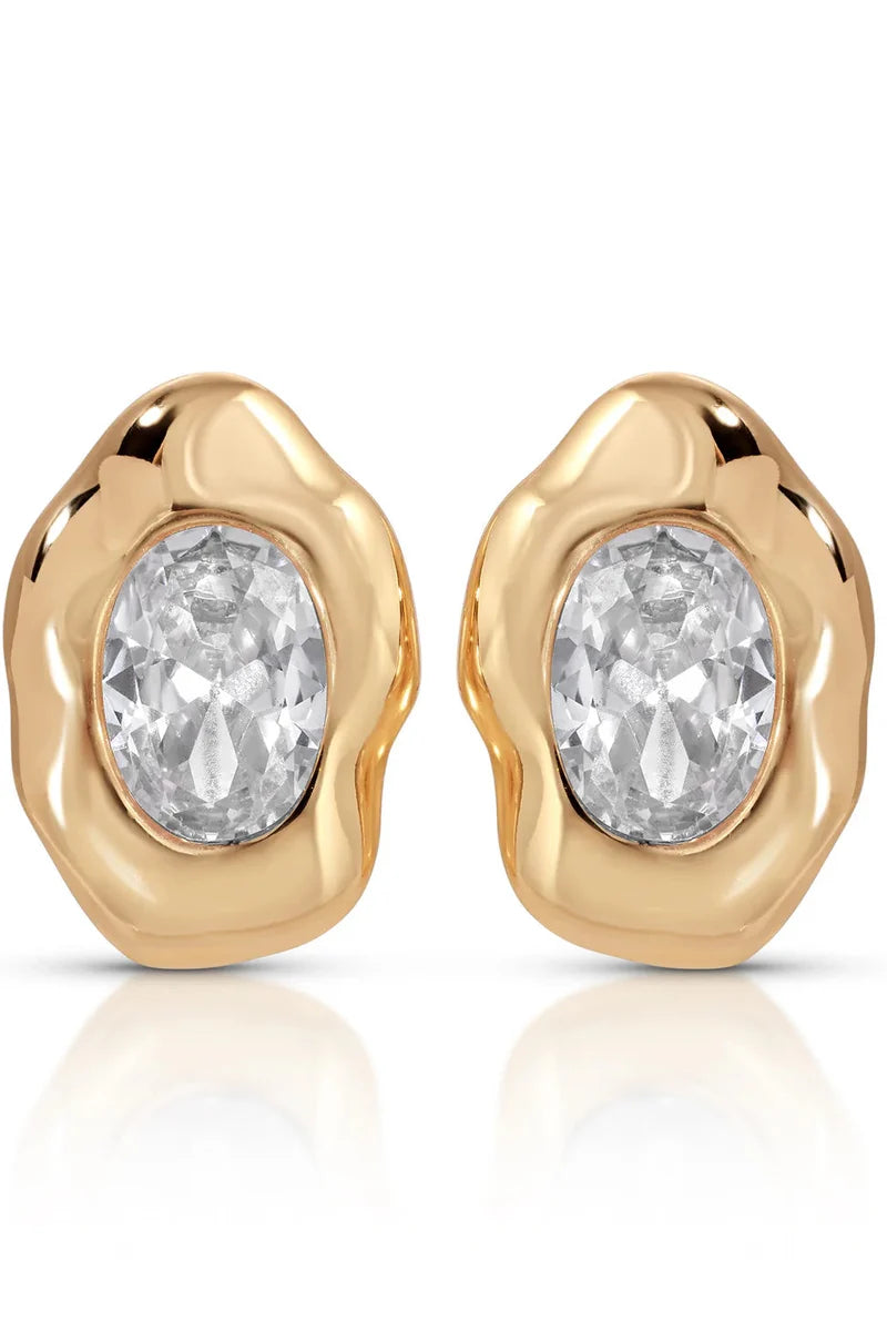Molten Glow Crystal Studs - Clear