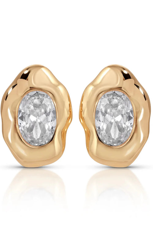 Molten Glow Crystal Studs - Clear