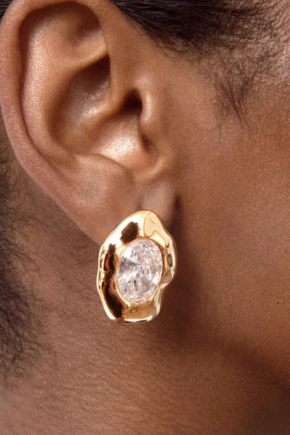 Molten Glow Crystal Studs - Clear