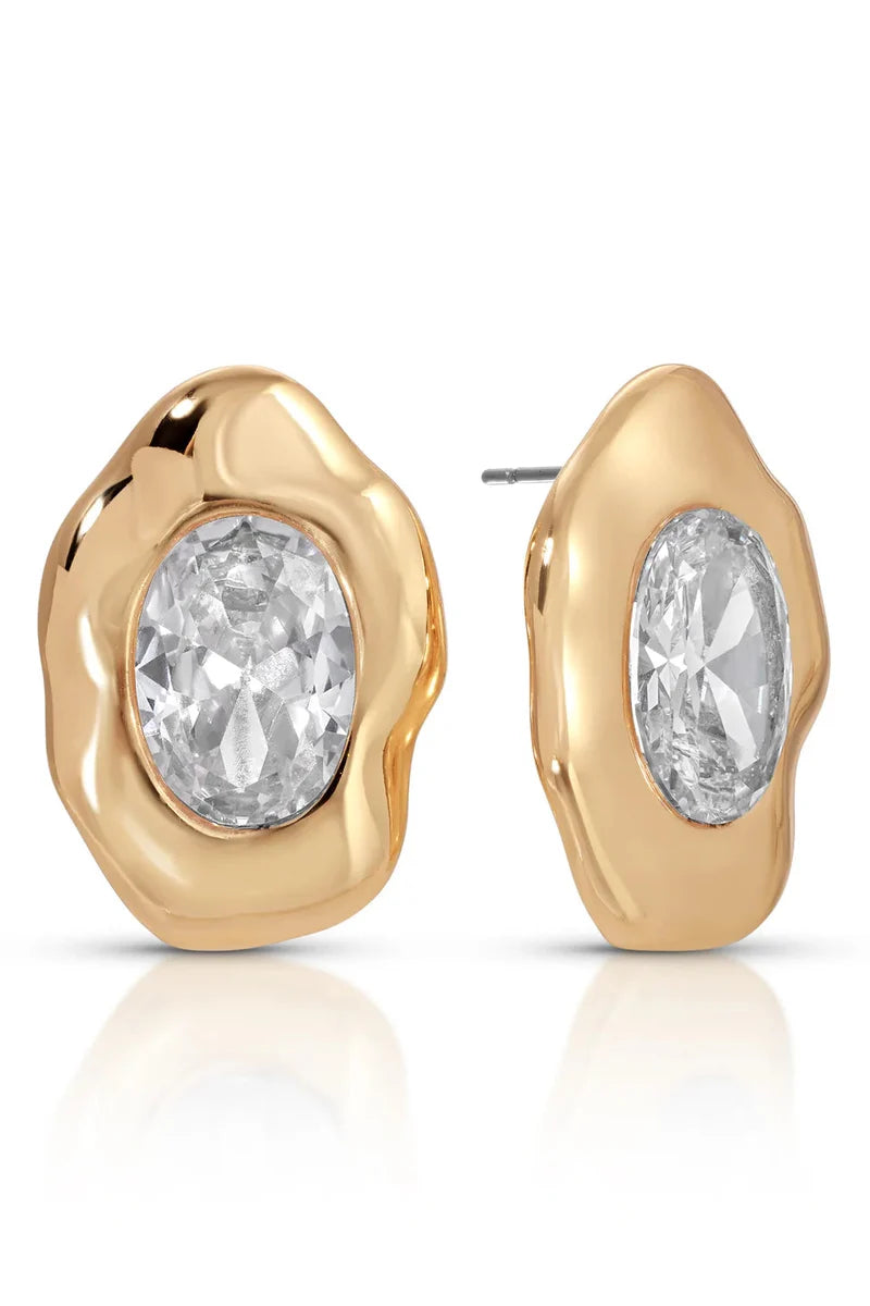 Molten Glow Crystal Studs - Clear