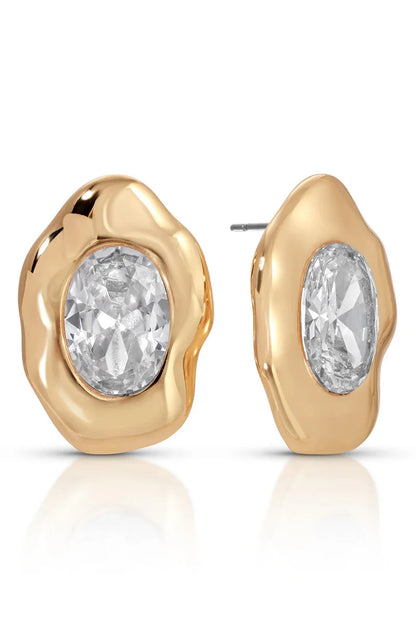 Molten Glow Crystal Studs - Clear