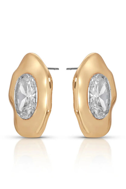 Molten Glow Crystal Studs - Clear