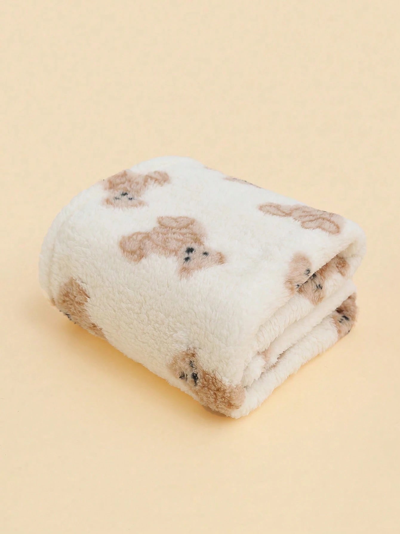 momscare 1pc Bear Pattern Swaddle Blanket, Soft Baby Hooded Towel, Stroller Blanket, Sweet Warm Gift For Baby Boys, Suitable For Home And Travel, Valentine's Day Gift